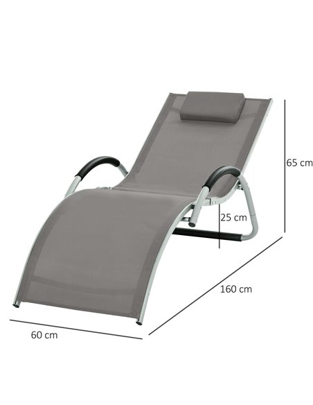 Outsunny Ergonomic Lounger Chair Portable Armchair, Khaki 84B-572V70 - pic 46248 | FastDaddyshop