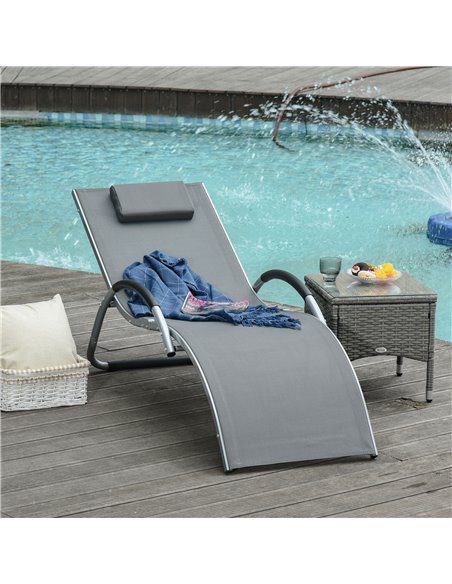 Outsunny Ergonomic Lounger Chair Portable Armchair, Dark Grey 84B-572V70CG - pic 46265 | FastDaddyshop