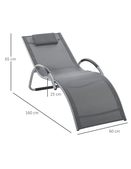 Outsunny Ergonomic Lounger Chair Portable Armchair, Dark Grey 84B-572V70CG - pic 46266 | FastDaddyshop