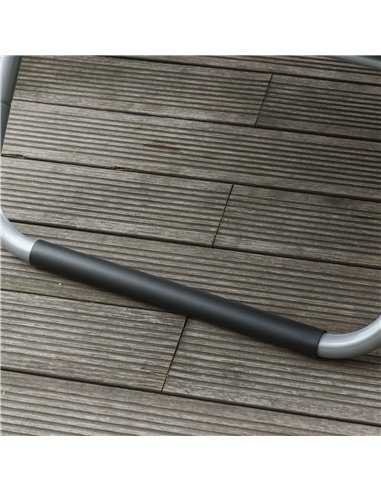 Outsunny Ergonomic Lounger Chair Portable Armchair with Removable Headrest Pillow for Garden Patio Outside All Aluminium Frame D