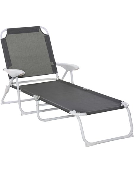 Outsunny Reclining Lounge Chair with 4-Level Adjustable Backrest, Grey 84B-438CG - pic 46273 | FastDaddyshop