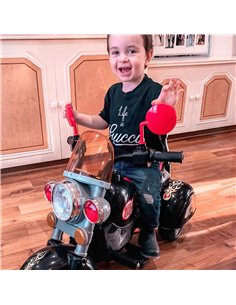 HOMCOM Kids Electric Motorbike 6V Children Ride On Motorcycle Battery Powered Toy w/ Lights Sound for 3-6 Years Old Black