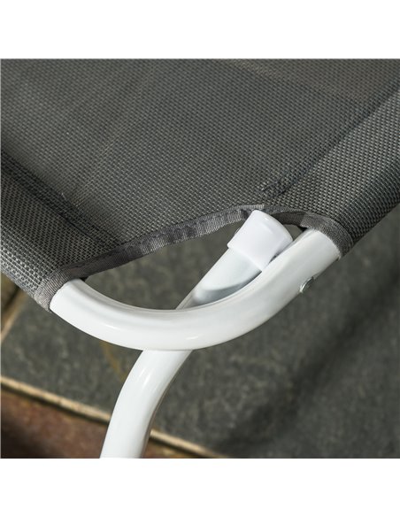 Outsunny Reclining Lounge Chair with 4-Level Adjustable Backrest Folding Sun Beach Lounger for Patio Garden Grey 84B-438CG - pic 46280 | FastDaddyshop
