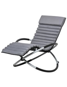 Outsunny Orbital Rocking Chair Folding Lounger Anti-drop, Black-Grey 84A-159