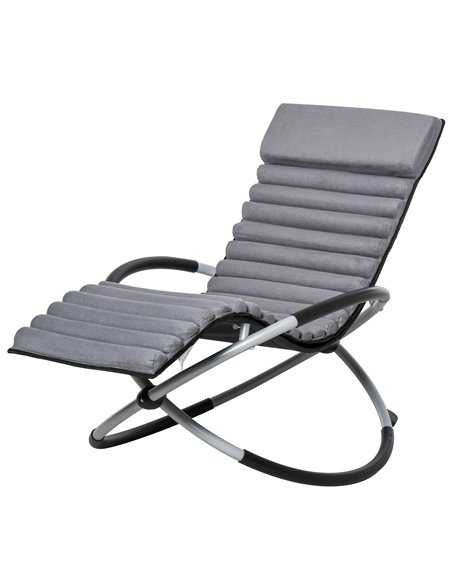 Outsunny Orbital Rocking Chair Folding Lounger Anti-drop, Black-Grey 84A-159 - pic 46282 | FastDaddyshop