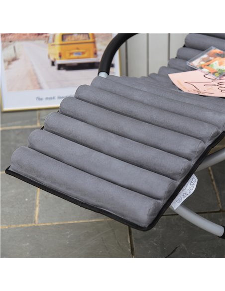 Outsunny Orbital Rocking Chair Folding Lounger Anti-drop with Mat Removable Design 2 in 1 145x74x86cm Black Grey 84A-159 - pic 46288 | FastDaddyshop