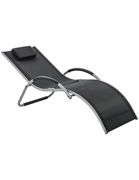 Outsunny Ergonomic Lounger Chair Portable Armchair, Black 84B-572BK - pic 46318 | FastDaddyshop