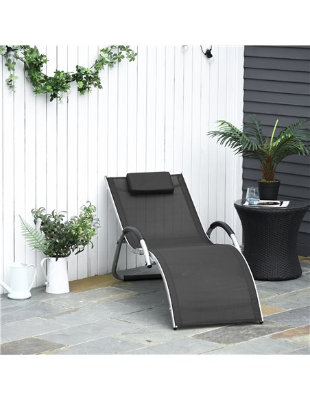 Outsunny Ergonomic Lounger Chair Portable Armchair, Black 84B-572BK - pic 46319 | FastDaddyshop