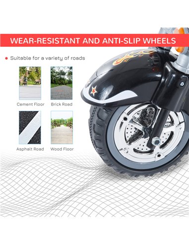 HOMCOM Kids Electric Motorbike 6V Children Ride On Motorcycle Battery Powered Toy w/ Lights Sound for 3-6 Years Old Black
