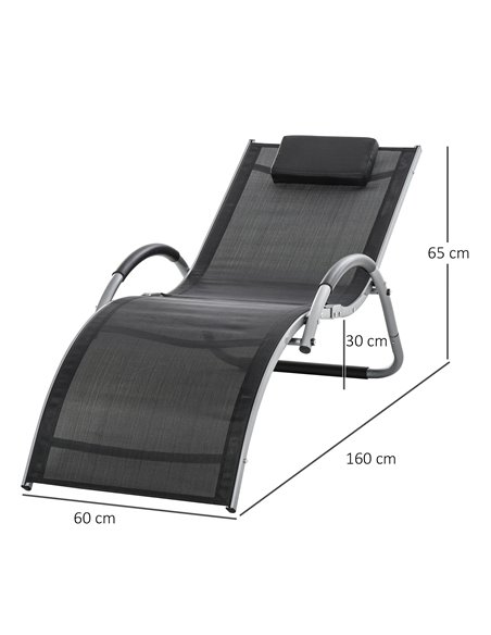Outsunny Ergonomic Lounger Chair Portable Armchair, Black 84B-572BK - pic 46320 | FastDaddyshop