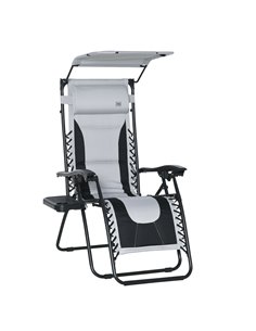 Outsunny Zero Gravity Folding Lounger Chair, Grey 84B-781V70