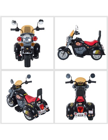 HOMCOM Kids Electric Motorbike 6V Children Ride On Motorcycle Battery Powered Toy w/ Lights Sound for 3-6 Years Old Black