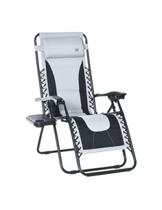 Outsunny Zero Gravity Chair, Folding Recliner, Patio Lounger, Light Grey 84B-769V70LG