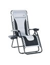 Outsunny Zero Gravity Chair, Folding Recliner, Patio Lounger, Light Grey 84B-769V70LG