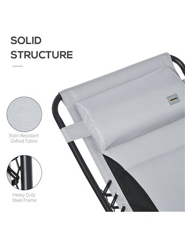 Outsunny Zero Gravity Chair, Folding Recliner, Patio Lounger with Cup Holder, Adjustable Backrest, Padded Pillow for Outdoor, Pa