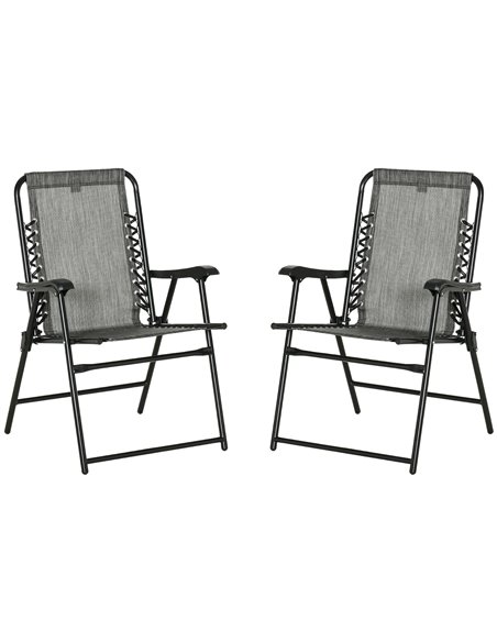 Outsunny 2 Pieces Outdoor Foldable Chair Set, Grey 84B-811GY - pic 46364 | FastDaddyshop