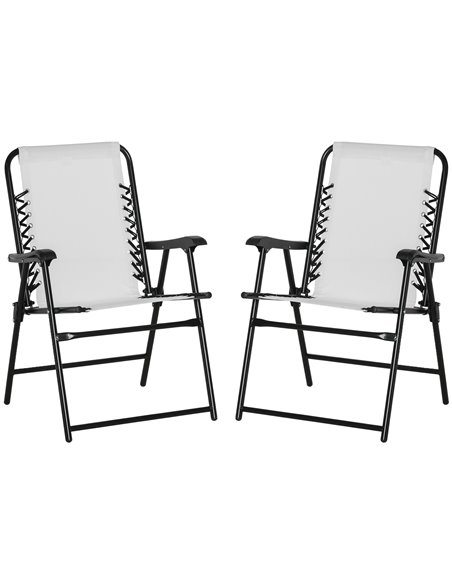 Outsunny 2 Pieces Outdoor Patio Folding Chair Set, Cream White 84B-811WT - pic 46373 | FastDaddyshop