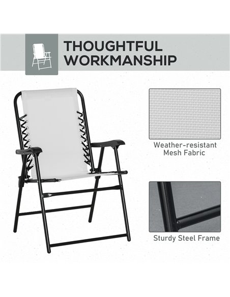 Outsunny 2 Pieces Patio Folding Chair Set, Outdoor Portable Loungers for Camping Pool Beach Deck, Lawn Chairs with Armrest Steel - pic 46377 | FastDaddyshop