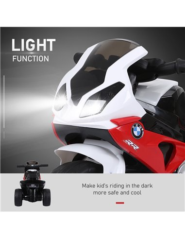 HOMCOM Electric Motorbike for Kids Ride on BMW Motorbike W/Headlights and Music, 6 V-Red