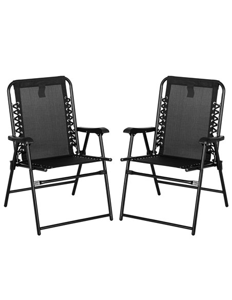 Outsunny 2 Pcs Outdoor Patio Folding Chair Set, Black 84B-811V00BK - pic 46408 | FastDaddyshop