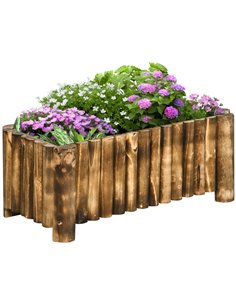 Outsunny Raised Flower Bed Wooden Rectangualr Planter, Natural Wood 845-100