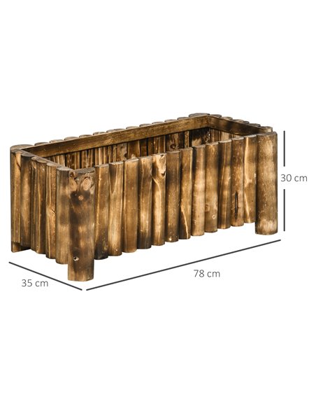 Outsunny Raised Flower Bed Wooden Rectangualr Planter, Natural Wood 845-100 - pic 46419 | FastDaddyshop