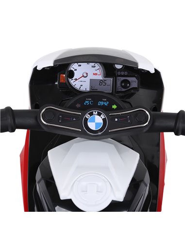 HOMCOM Electric Motorbike for Kids Ride on BMW Motorbike W/Headlights and Music, 6 V-Red