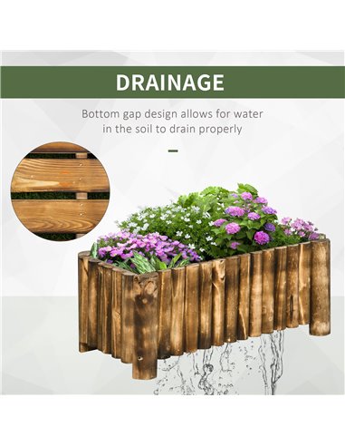 Outsunny Raised Flower Bed Wooden Rectangualr Planter Container Box Herb Pot 78L x 35W x 30H (cm) 845-100