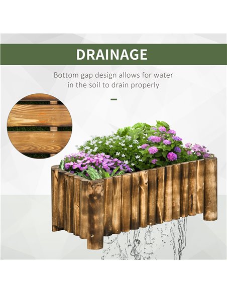 Outsunny Raised Flower Bed Wooden Rectangualr Planter Container Box Herb Pot 78L x 35W x 30H (cm) 845-100 - pic 46421 | FastDaddyshop