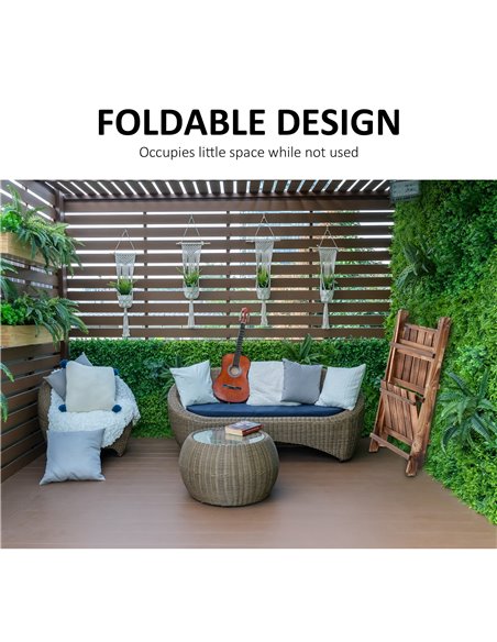 Outsunny Wooden Folding Flower Pot Stand 3 Tier Garden Planter Display Ladder Gardener Storage Shelves Rack Herb Holder (80L x 3 - pic 46459 | FastDaddyshop