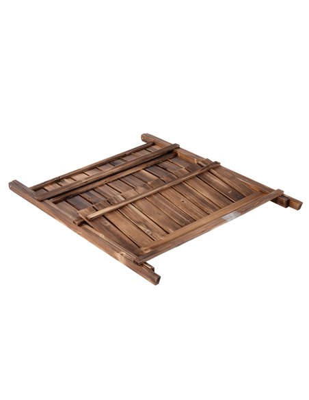 Outsunny Wooden Folding Flower Pot Stand 3 Tier Garden Planter Display Ladder Gardener Storage Shelves Rack Herb Holder (80L x 3 - pic 46460 | FastDaddyshop