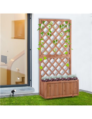 Outsunny Garden Wooden Pine Trough Planter, Orange 845-127