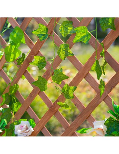 Outsunny Garden Wooden Pine Trough Planter with Topped Trellis Climbing Plants Flower Raised Bed 845-127