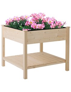 Outsunny Wooden Planter Elevated Garden Planting Bed Stand 845-241
