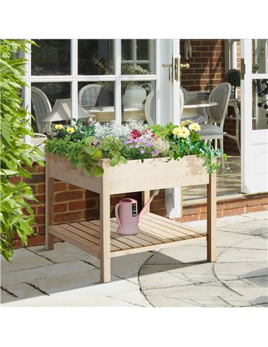 Outsunny Wooden Planter Elevated Garden Planting Bed Stand 845-241