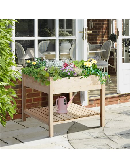 Outsunny Wooden Planter Elevated Garden Planting Bed Stand 845-241 - pic 46535 | FastDaddyshop