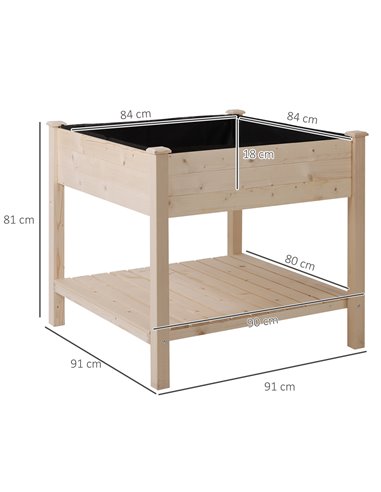 Outsunny Wooden Planter Elevated Garden Planting Bed Stand 845-241