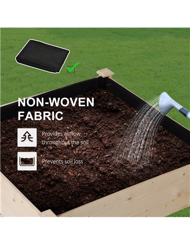 Outsunny Wooden Planter Elevated Garden Planting Bed Stand Outdoor Flower Box w/ Storage Shelf 845-241