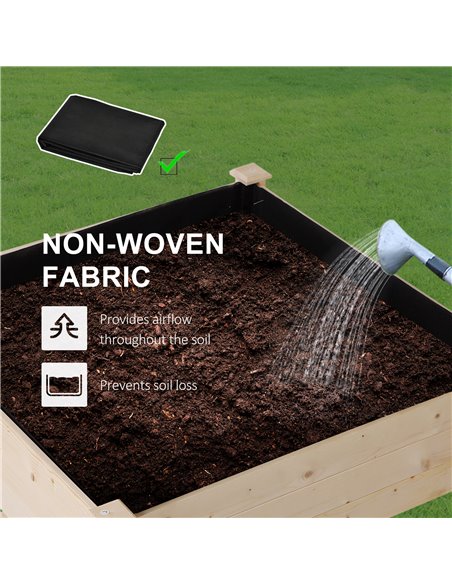 Outsunny Wooden Planter Elevated Garden Planting Bed Stand Outdoor Flower Box w/ Storage Shelf 845-241 - pic 46538 | FastDaddyshop