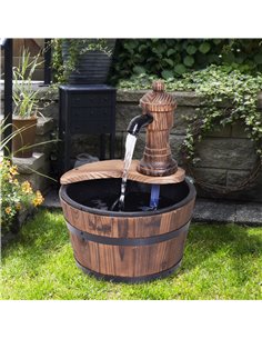 Outsunny Fir Wood Garden Water Features with Flower Planter 844-217V01 2