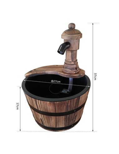 Outsunny Fir Wood Garden Water Features with Flower Planter 844-217V01