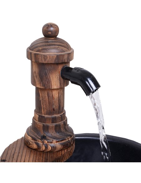 Outsunny Fir Wood Garden Water Features W/ Flower Planter, Φ27x37H cm 844-217V01 - pic 46551 | FastDaddyshop