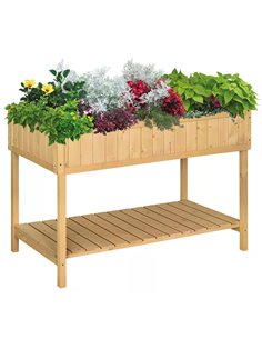 Outsunny Garden Wooden Planters, Flower Box Raised, Oak Tone 845-238V01