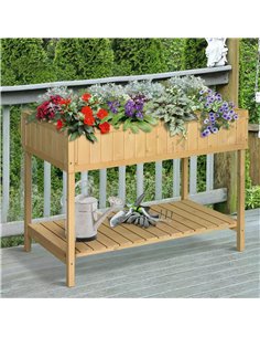 Outsunny Garden Wooden Planters, Flower Box Raised, Oak Tone 845-238V01 2