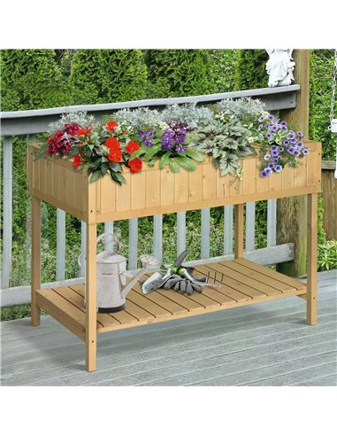 Outsunny Garden Wooden Planters, Flower Box Raised, Oak Tone 845-238V01