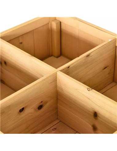 Outsunny Garden Wooden Planters, Flower Box Raised, Rectangular 8 Compartment Plant Stand, Oak Tone 845-238V01