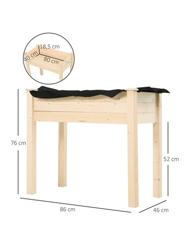 Outsunny Garden Wooden Planters, Rectangular Raised Bed, 845-239V01