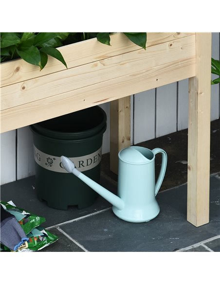 Outsunny Garden Wooden Planters， Rectangular Raised Bed, Fir Wood，Indoor/Outdoor, Planter Vegetable Herb Holder Display, Oak Ton - pic 46576 | FastDaddyshop