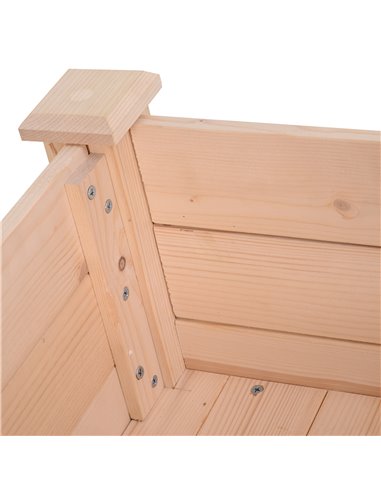 Outsunny Garden Wooden Planters， Rectangular Raised Bed, Fir Wood，Indoor/Outdoor, Planter Vegetable Herb Holder Display, Oak Ton