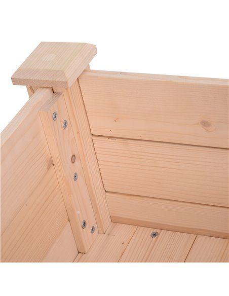 Outsunny Garden Wooden Planters， Rectangular Raised Bed, Fir Wood，Indoor/Outdoor, Planter Vegetable Herb Holder Display, Oak Ton - pic 46577 | FastDaddyshop